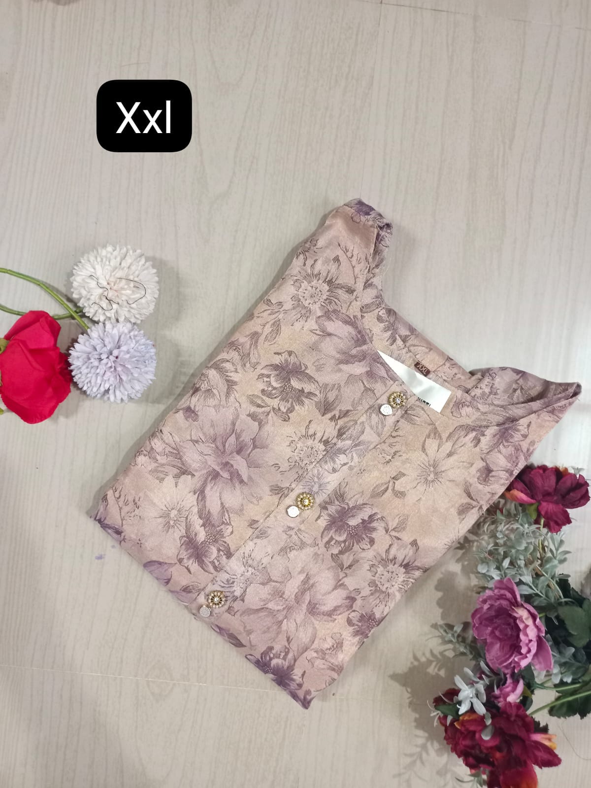 Floral Tissue Kurti - FTK27