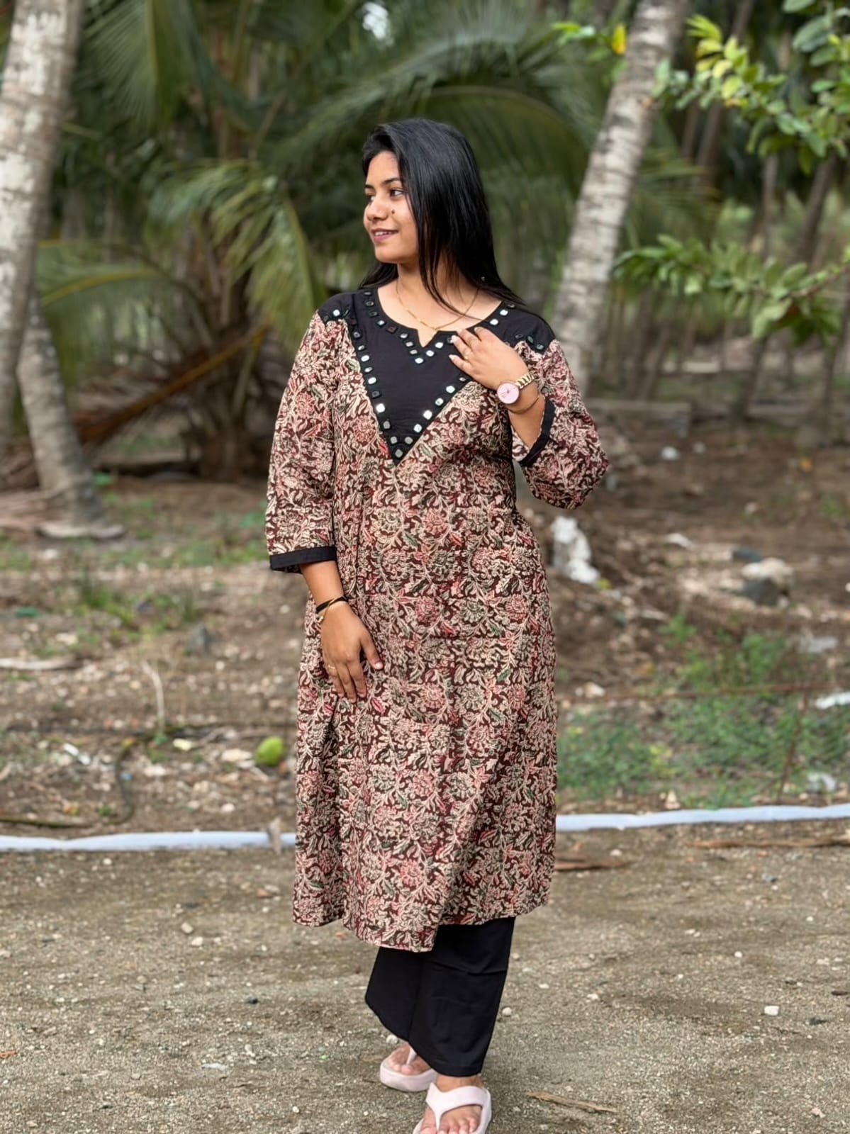 Kalamkari Kurti With Phant PKA35