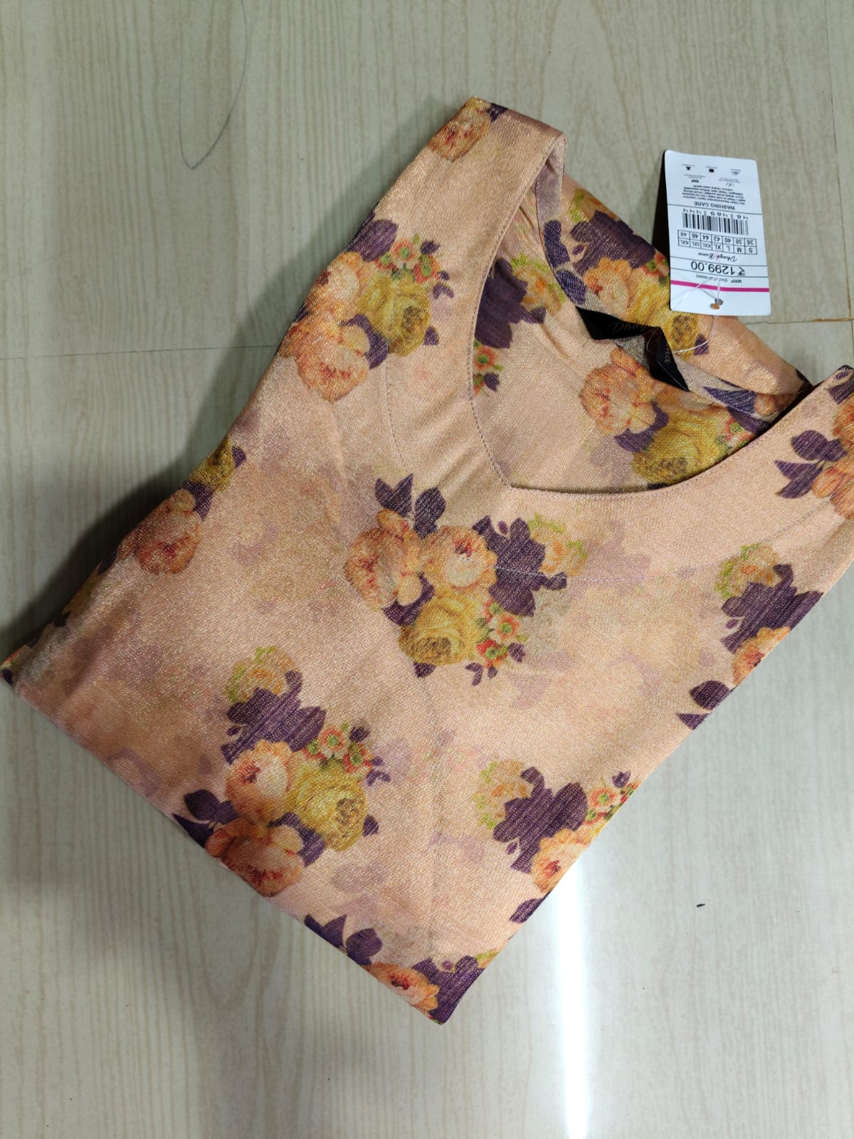 Floral Tissue Kurti - FTK35