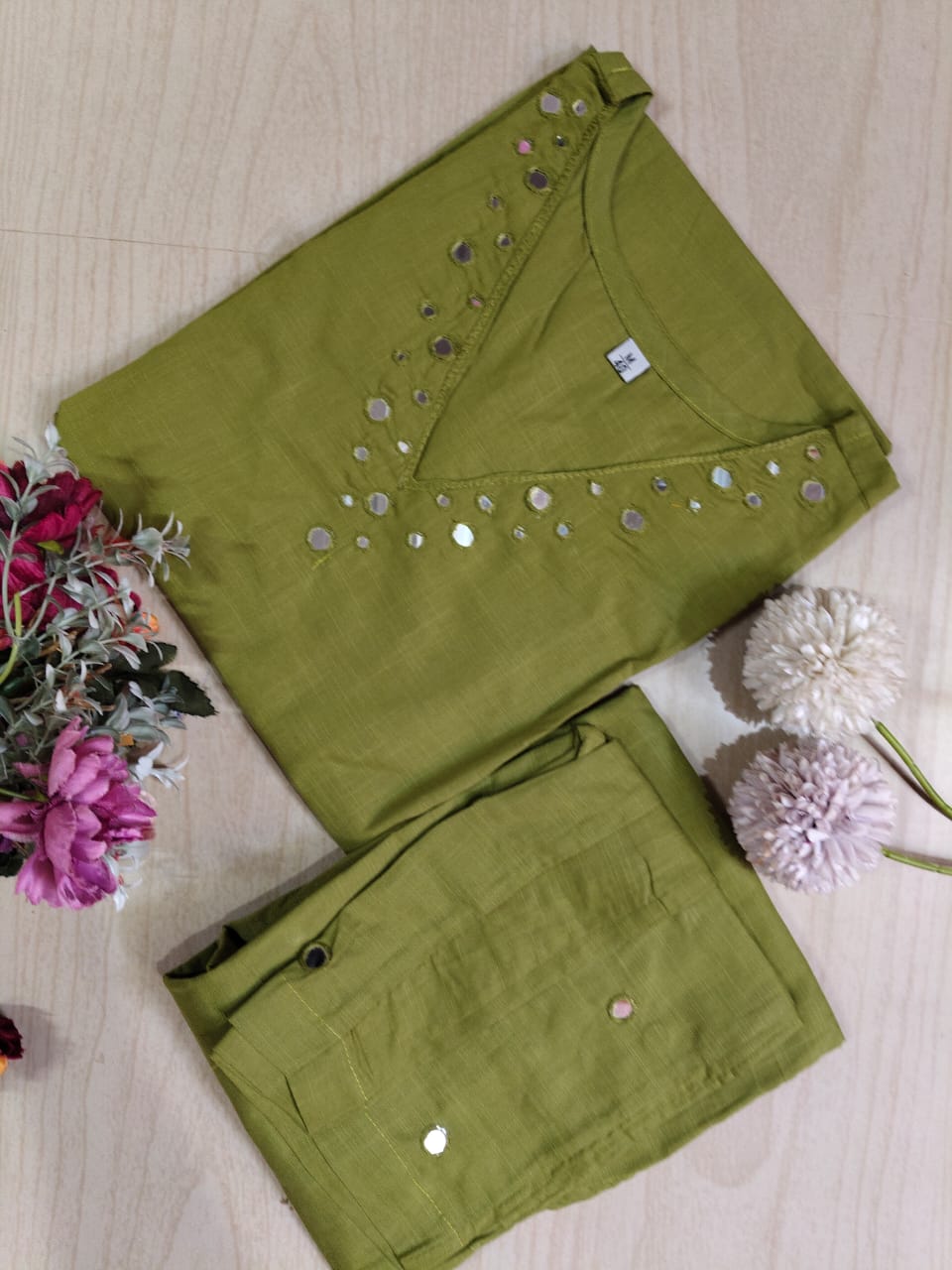 Slub Cotton Kurti With Phant - MC03