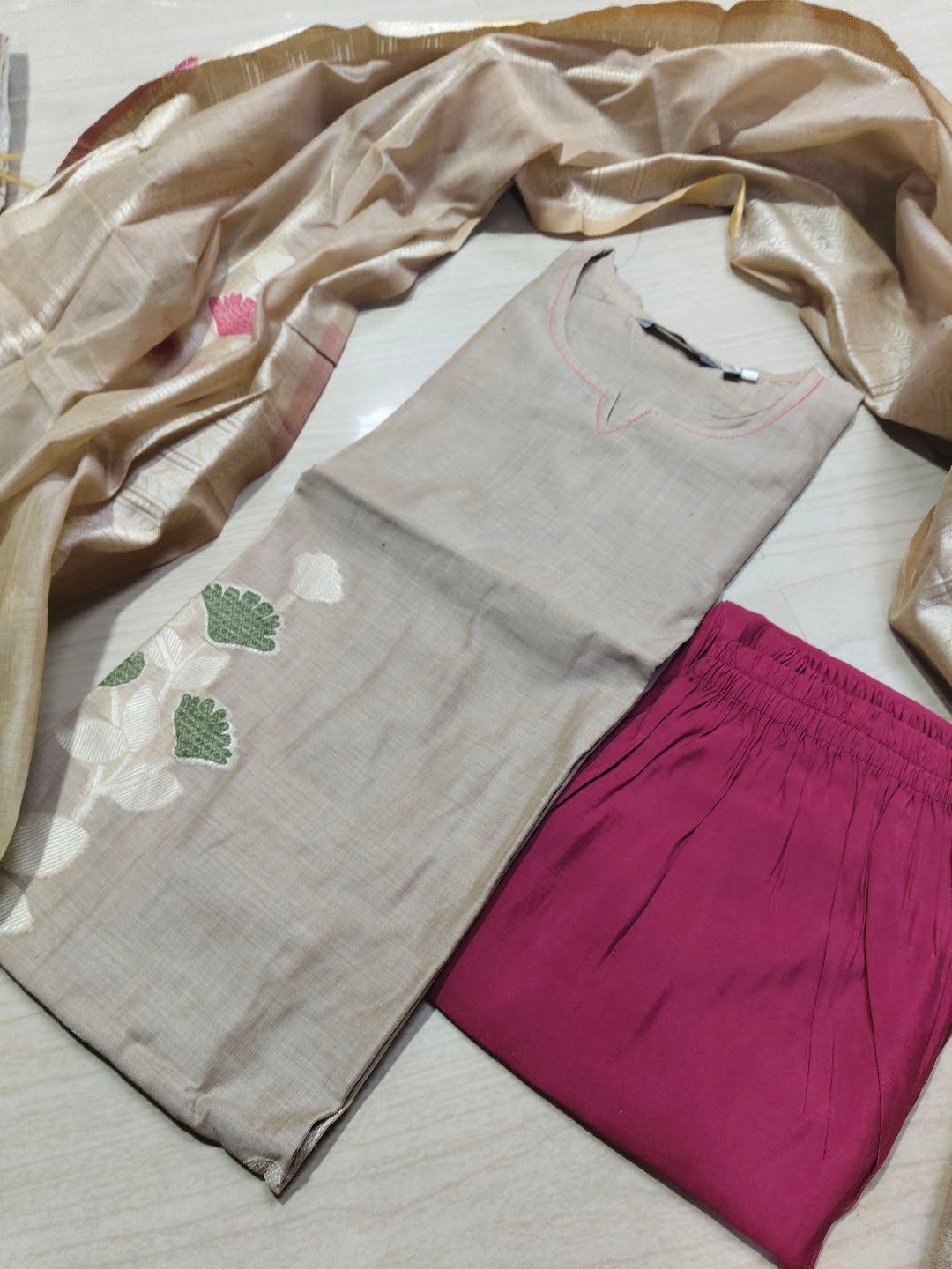 Premium Jamdani Kurti Set EW86