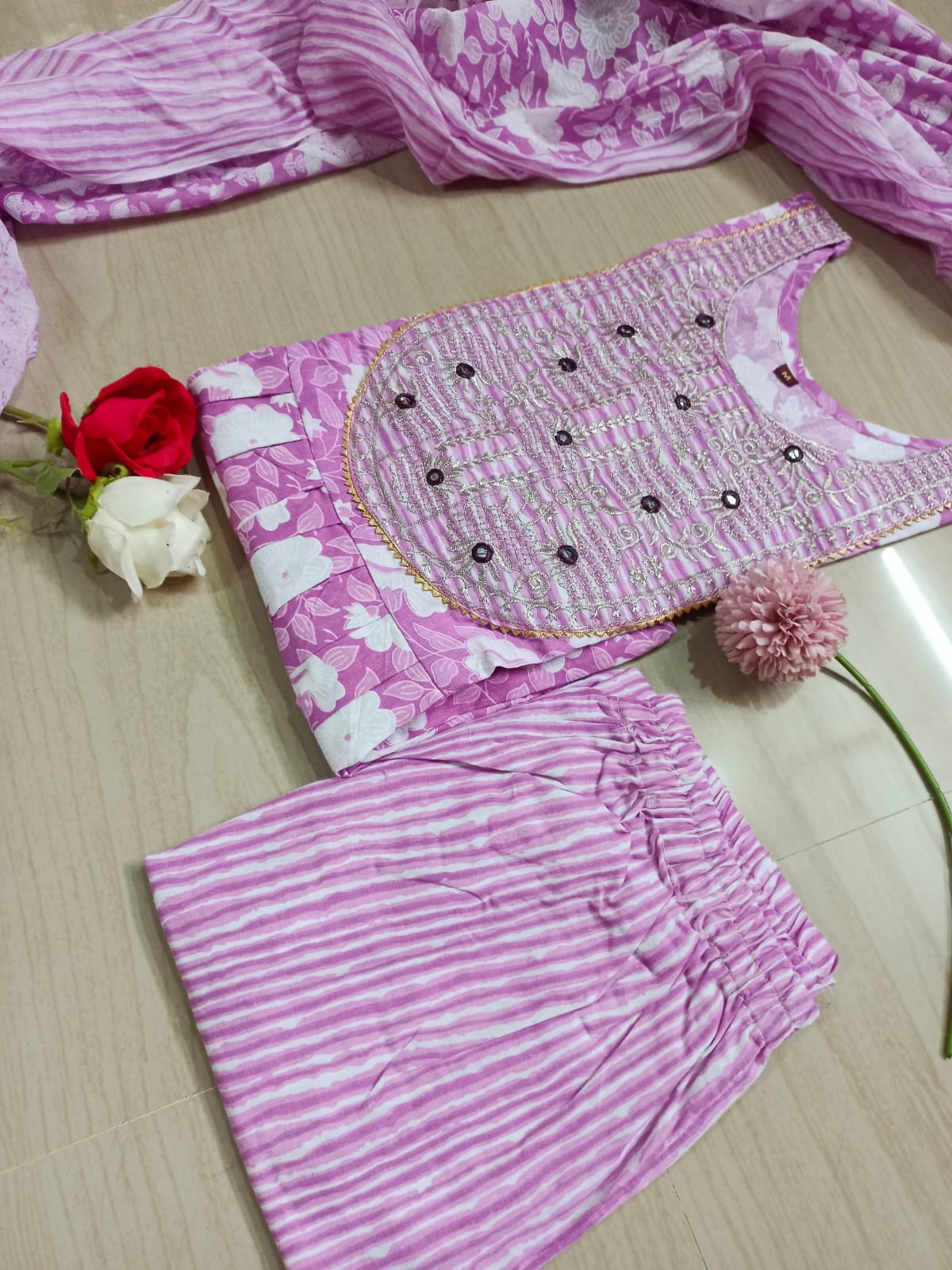 Cotton Floral Anarkali - AS31