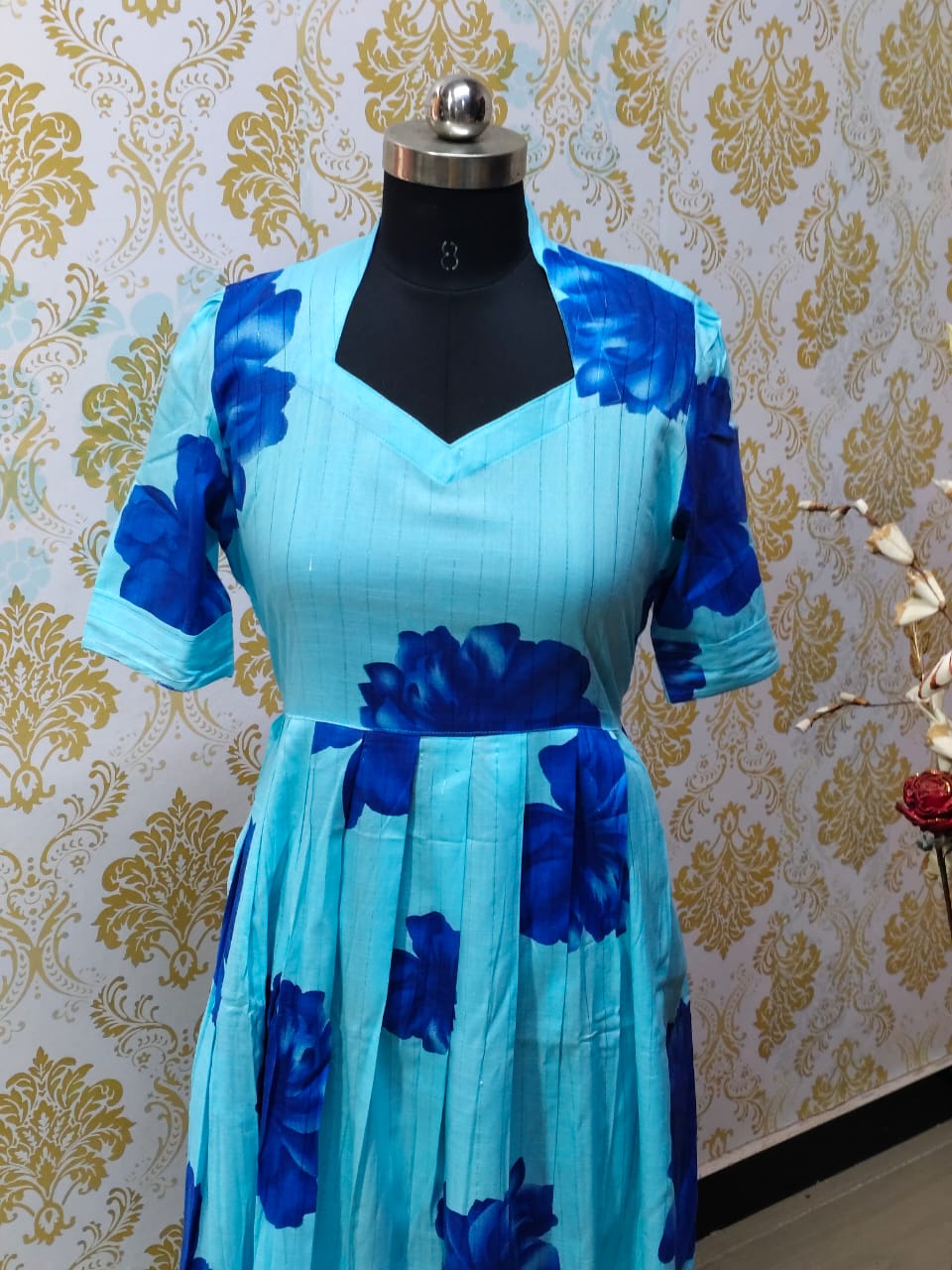 Rayon Floral Frock CFF148