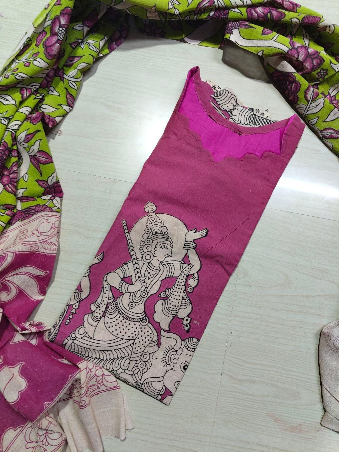 Kalamkari Kurti With Dupatta KK85