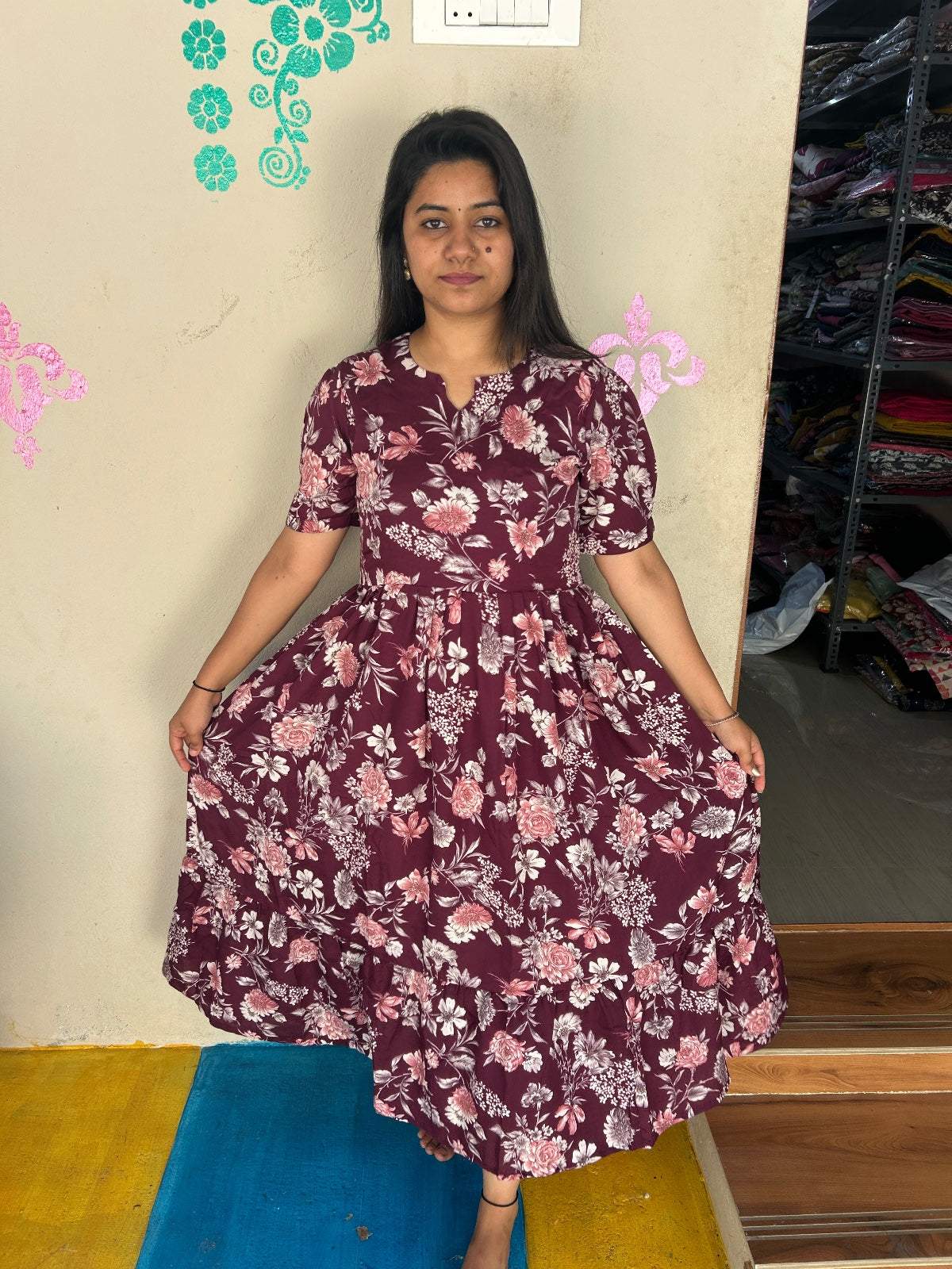 Cotton Floral Frock - CFF56