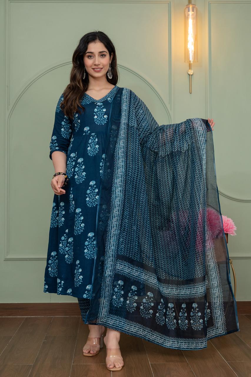 Cotton Floral Anarkali - AS13