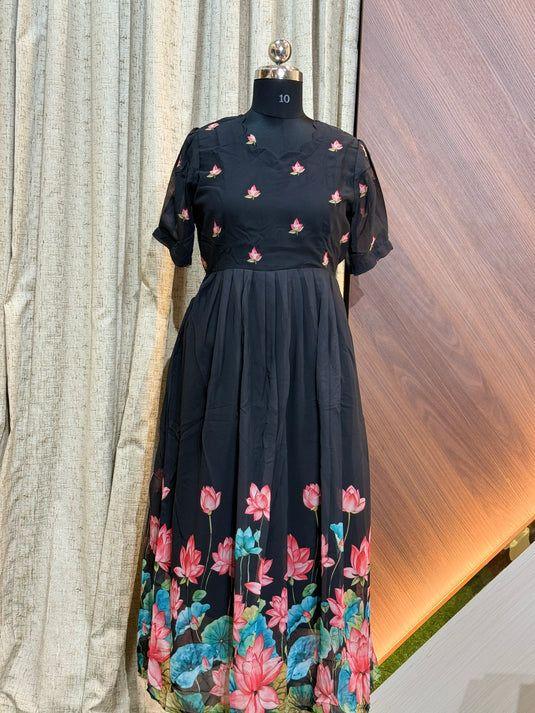 Georgette Floral Frock GFF02