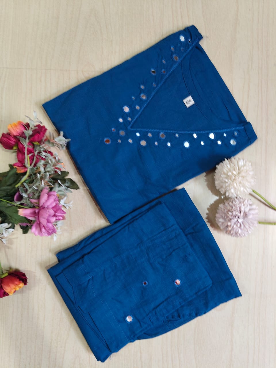 Slub Cotton Kurti With Phant - MC05