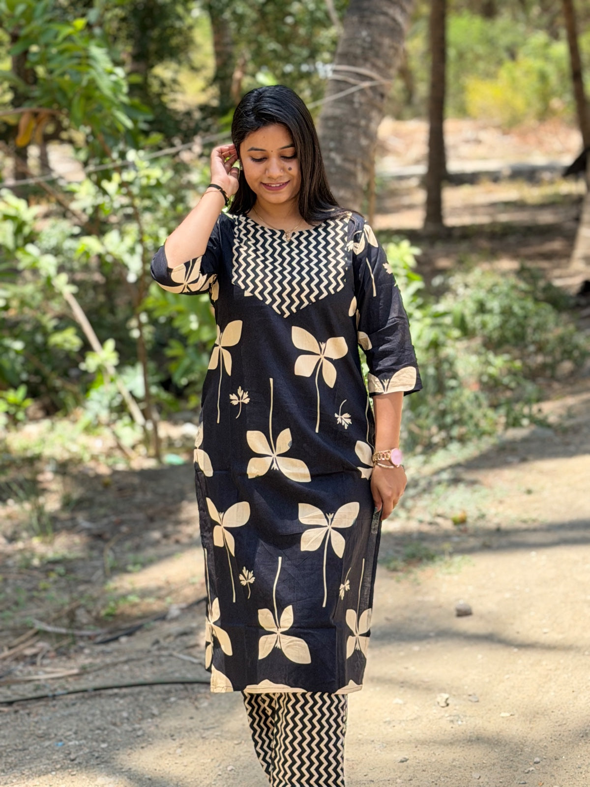 V neck Kurthi with Pant ALN64