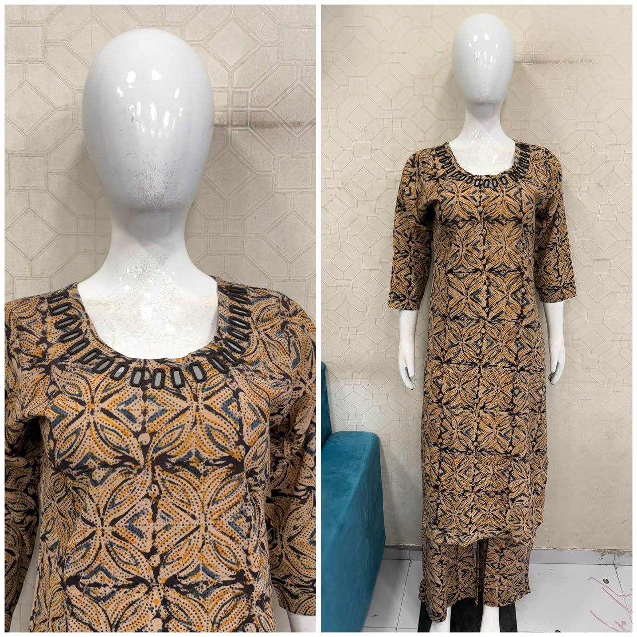 Kalamkari Kurti With Phant PKA06