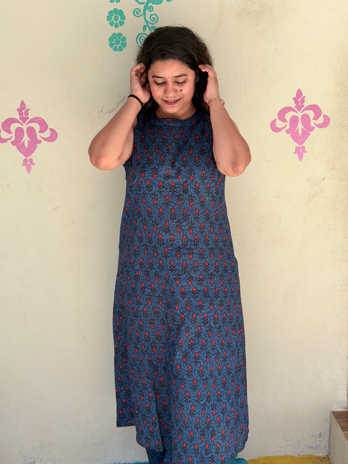 Premium Cotton A Line Kurti VP73 (Sleeve Attached Inside)
