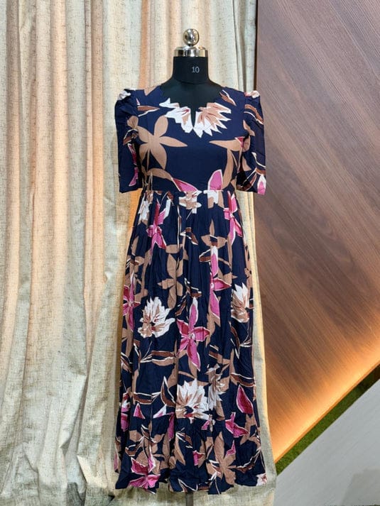 Premium Rayon Floral Frock - CFF74