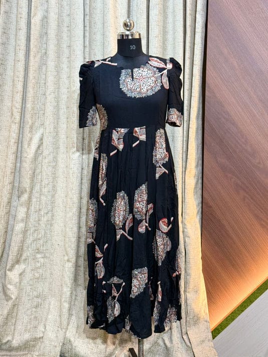 Premium Rayon Floral Frock - CFF76