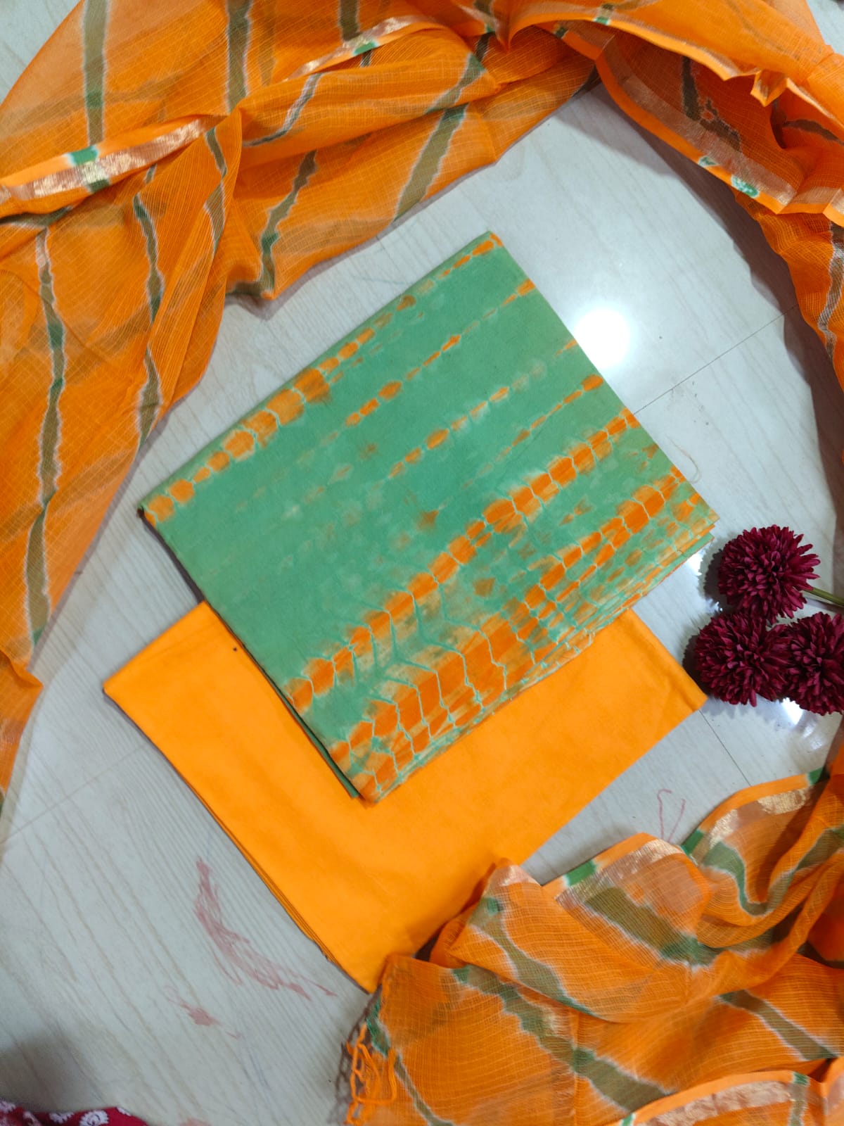 Premium Cotton Hand Block Top and Phant With Kotta Dupatta RS79