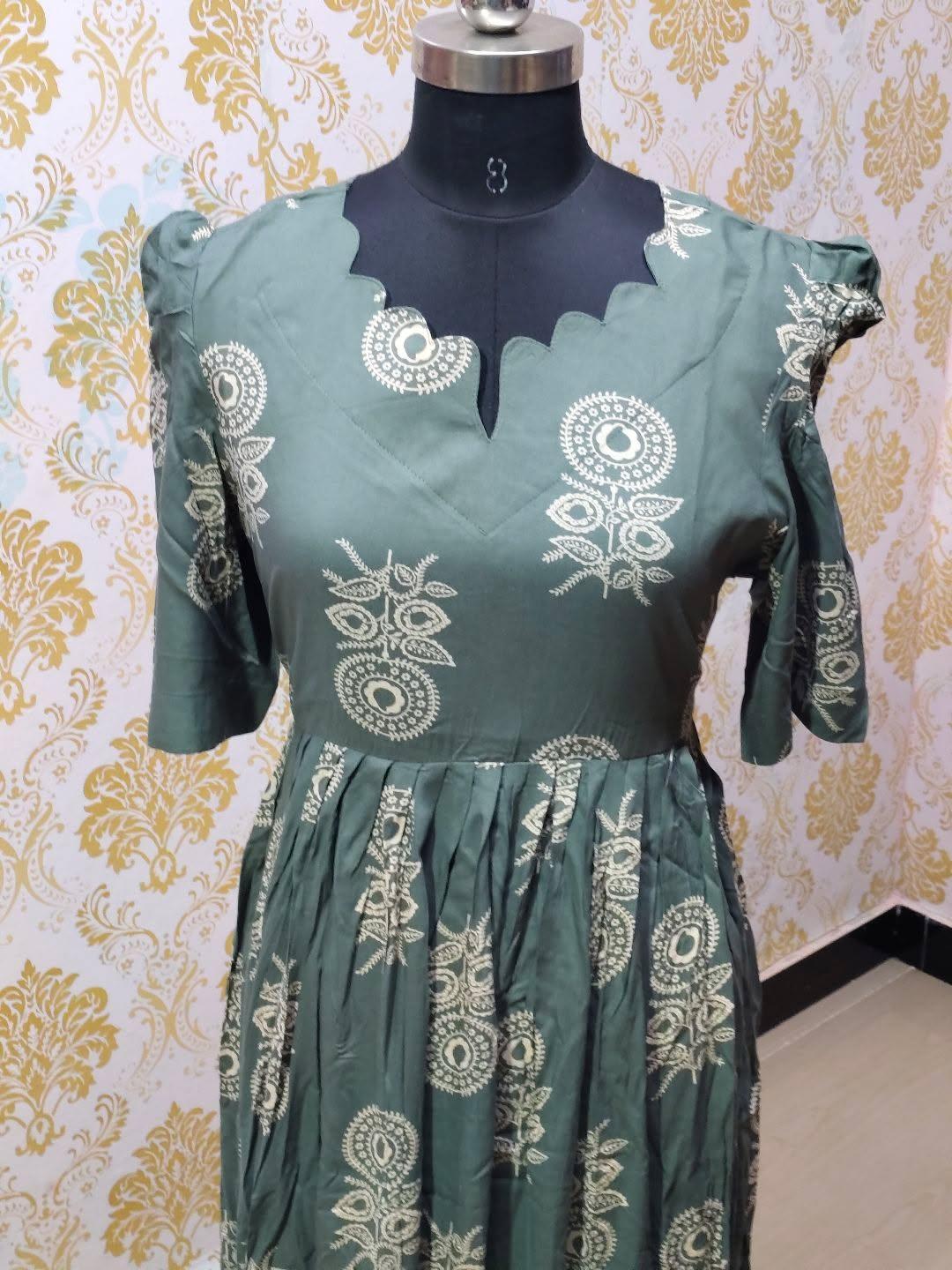 Premium Rayon Floral Frock - CFF183