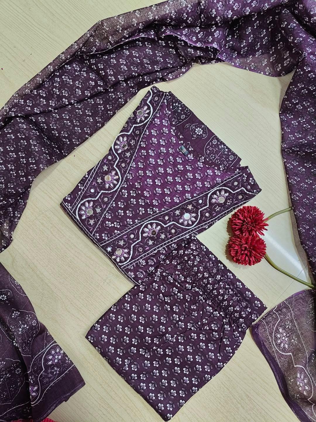 Cotton Floral Anarkali - AS84