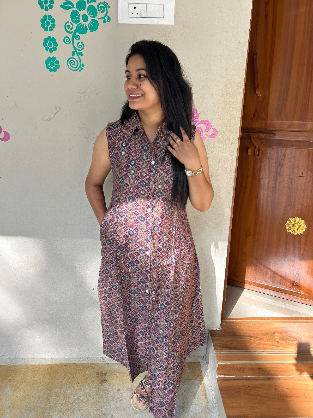 A Line Vertican Silk Kurti AVS02