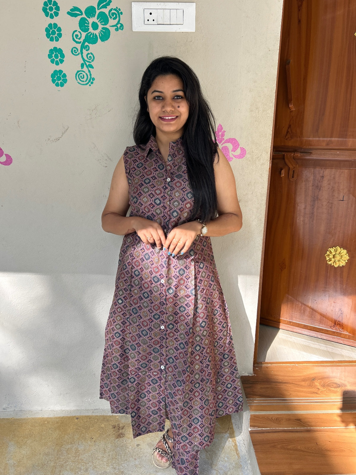 A Line Vertican Silk Kurti AVS02