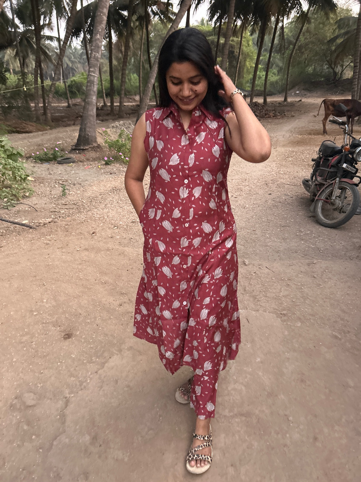 A Line Vertican Silk Kurti AVS06