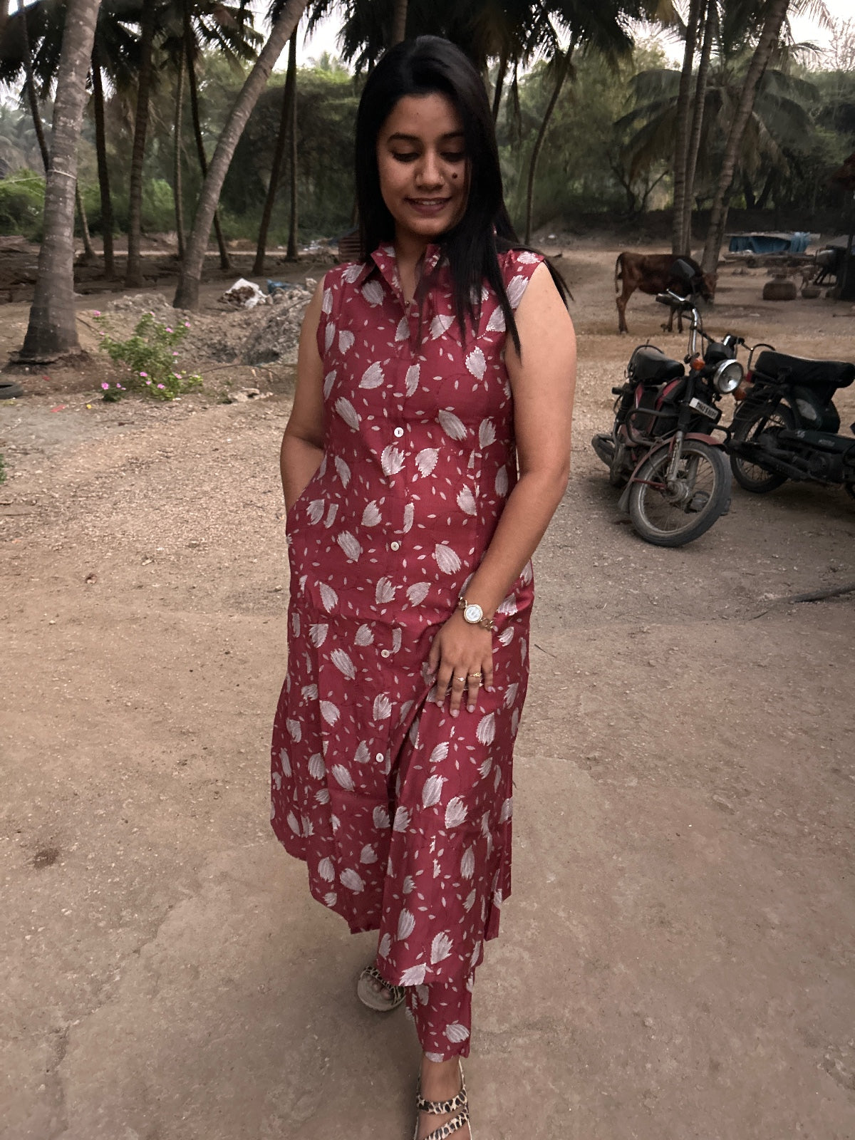 A Line Vertican Silk Kurti AVS06