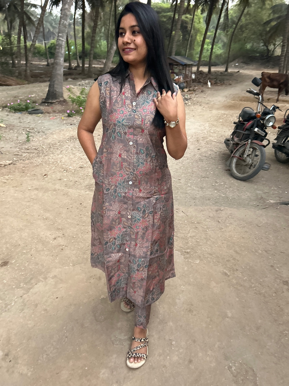A Line Vertican Silk Kurti AVS05