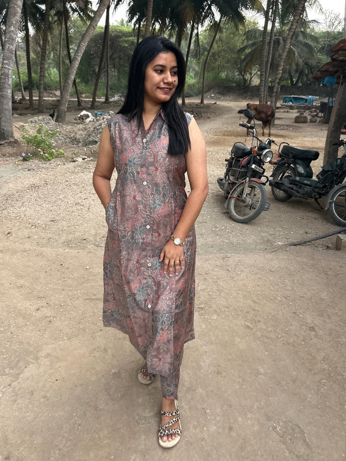 A Line Vertican Silk Kurti AVS05