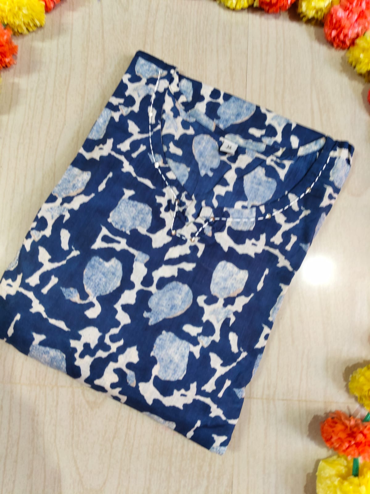 Cotton Mirror Work A Line Frock - CAF18