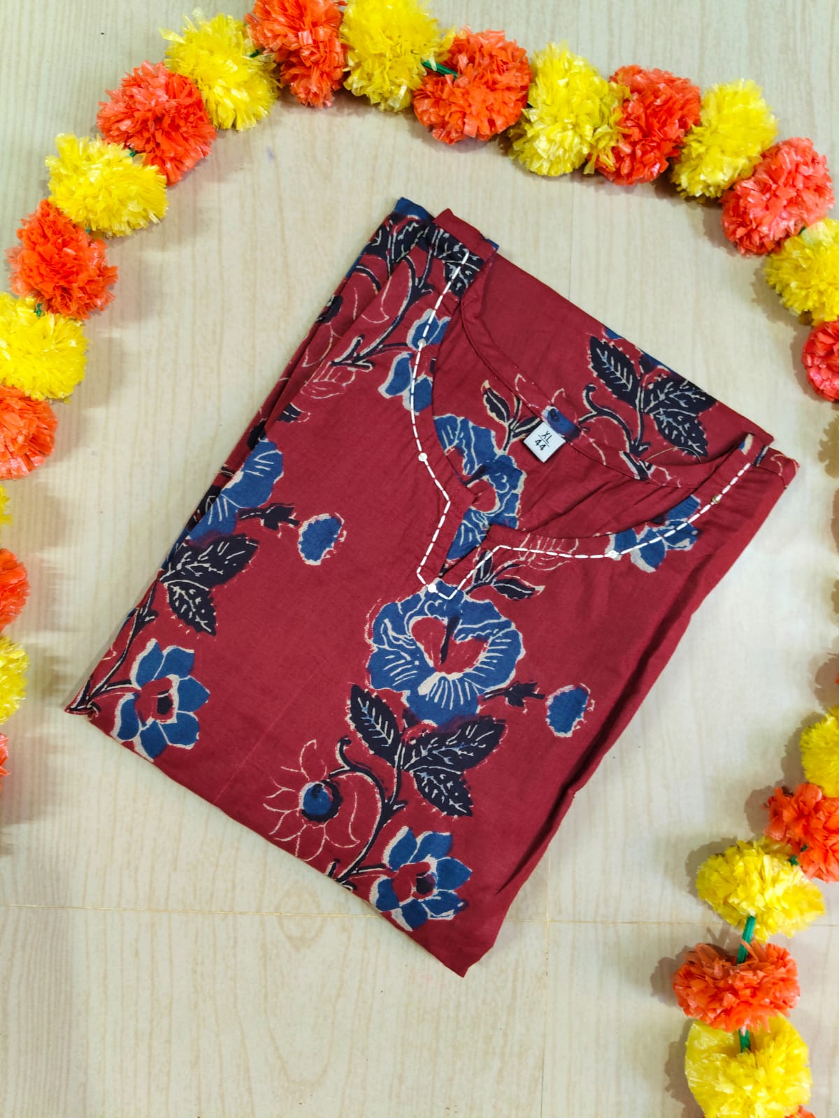 Cotton Mirror Work A Line Frock - CAF23