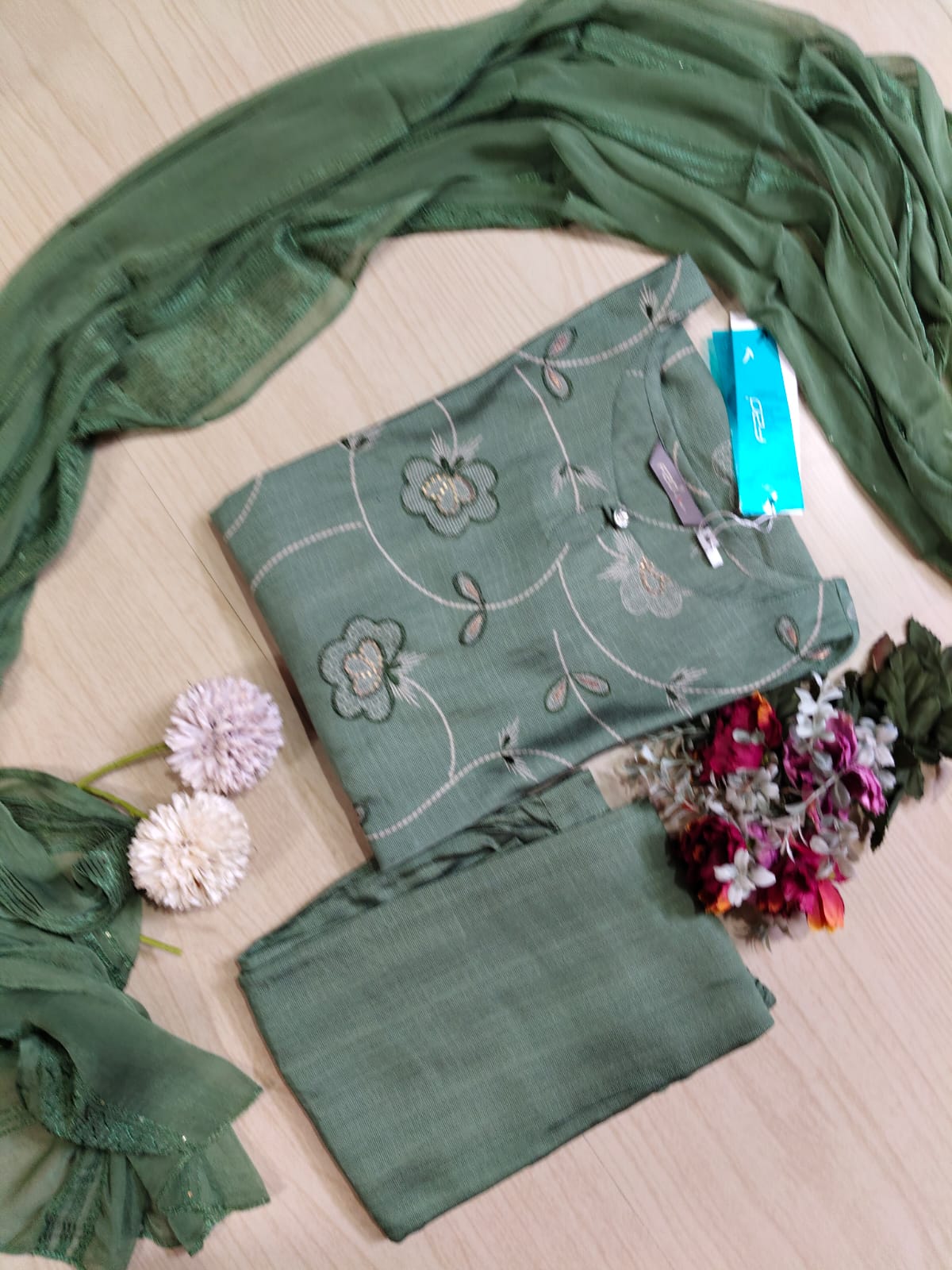 Kurti with Pant and Linen Dupatta sets - KPL10