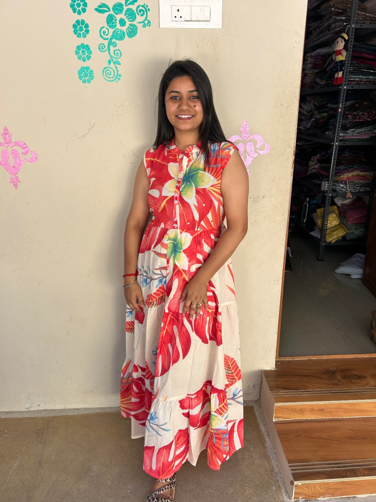 Cotton Long Sleveless Frocks CLF01