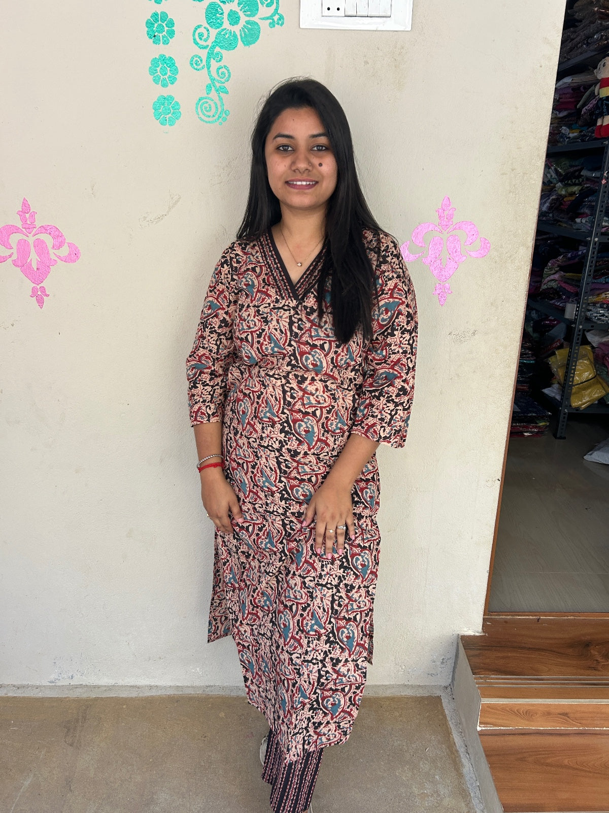 V neck Kurthi with Pant ALN20