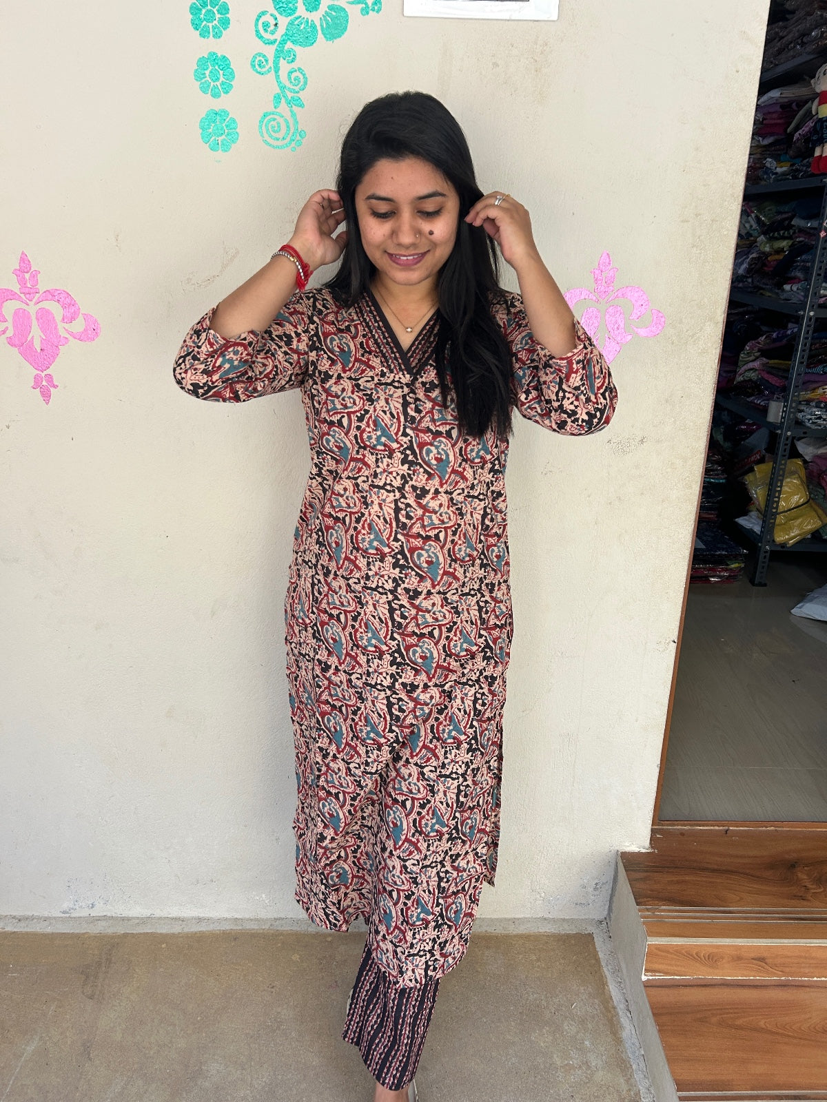 V neck Kurthi with Pant ALN20