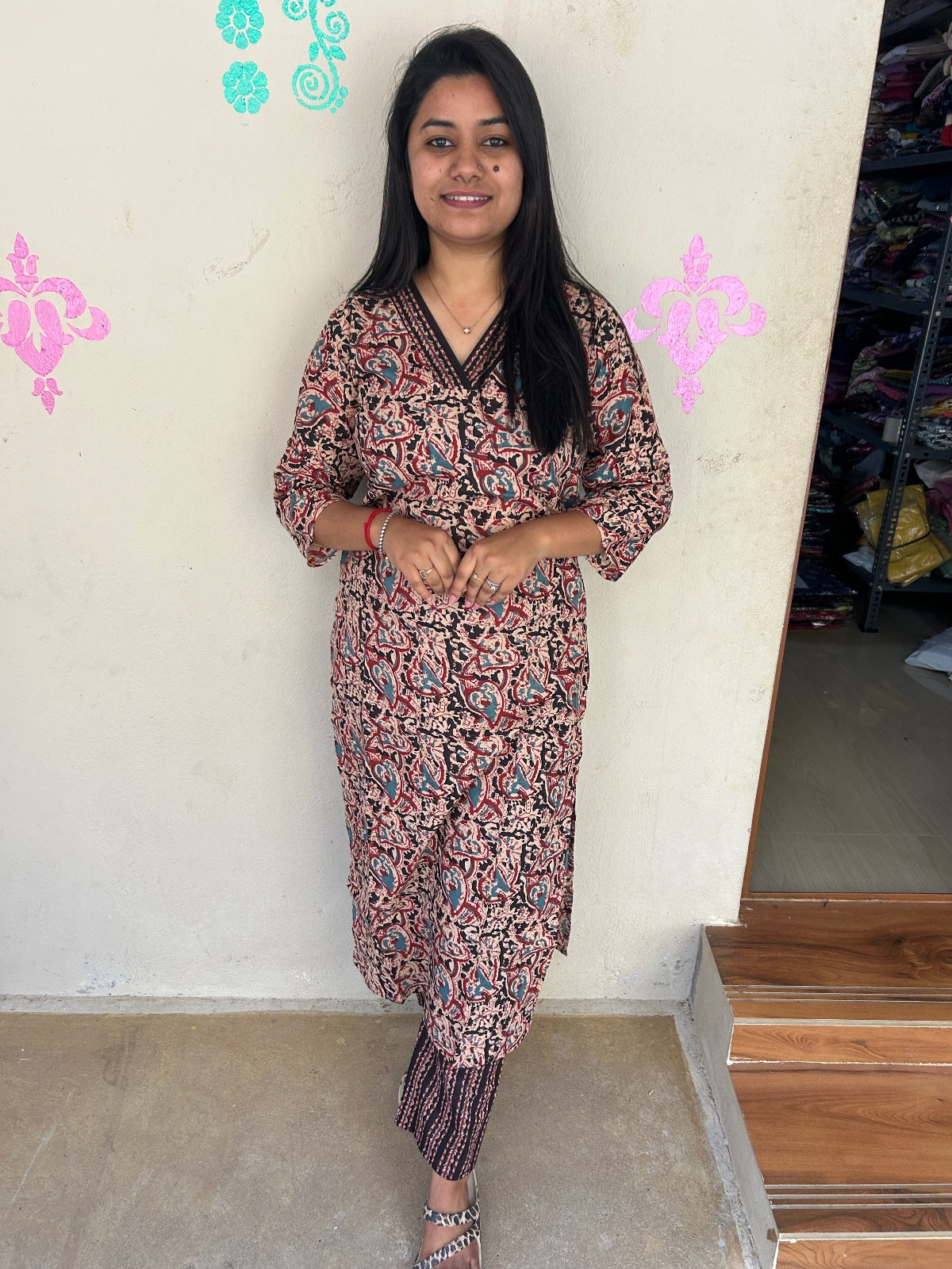V neck Kurthi with Pant ALN20