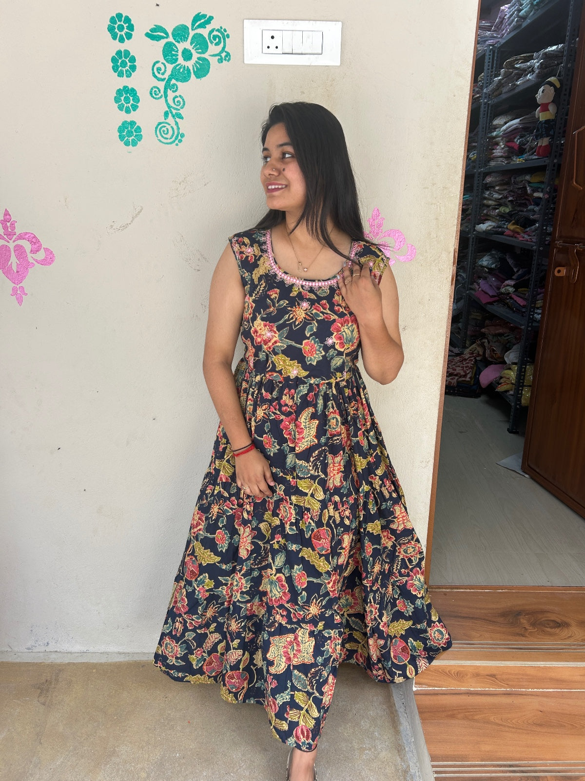 Cotton Long Sleveless Frocks CLF14