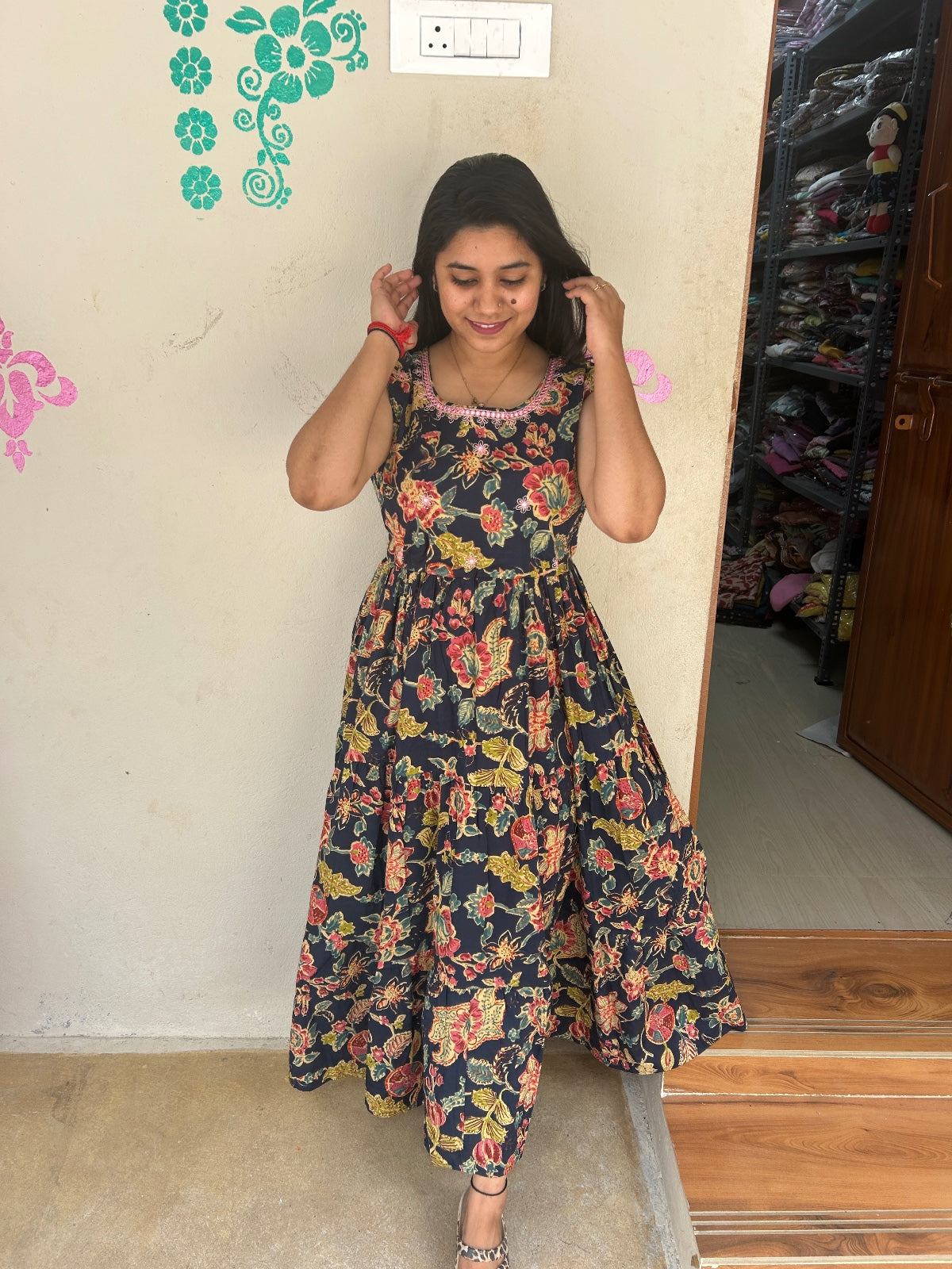 Cotton Long Sleveless Frocks CLF14