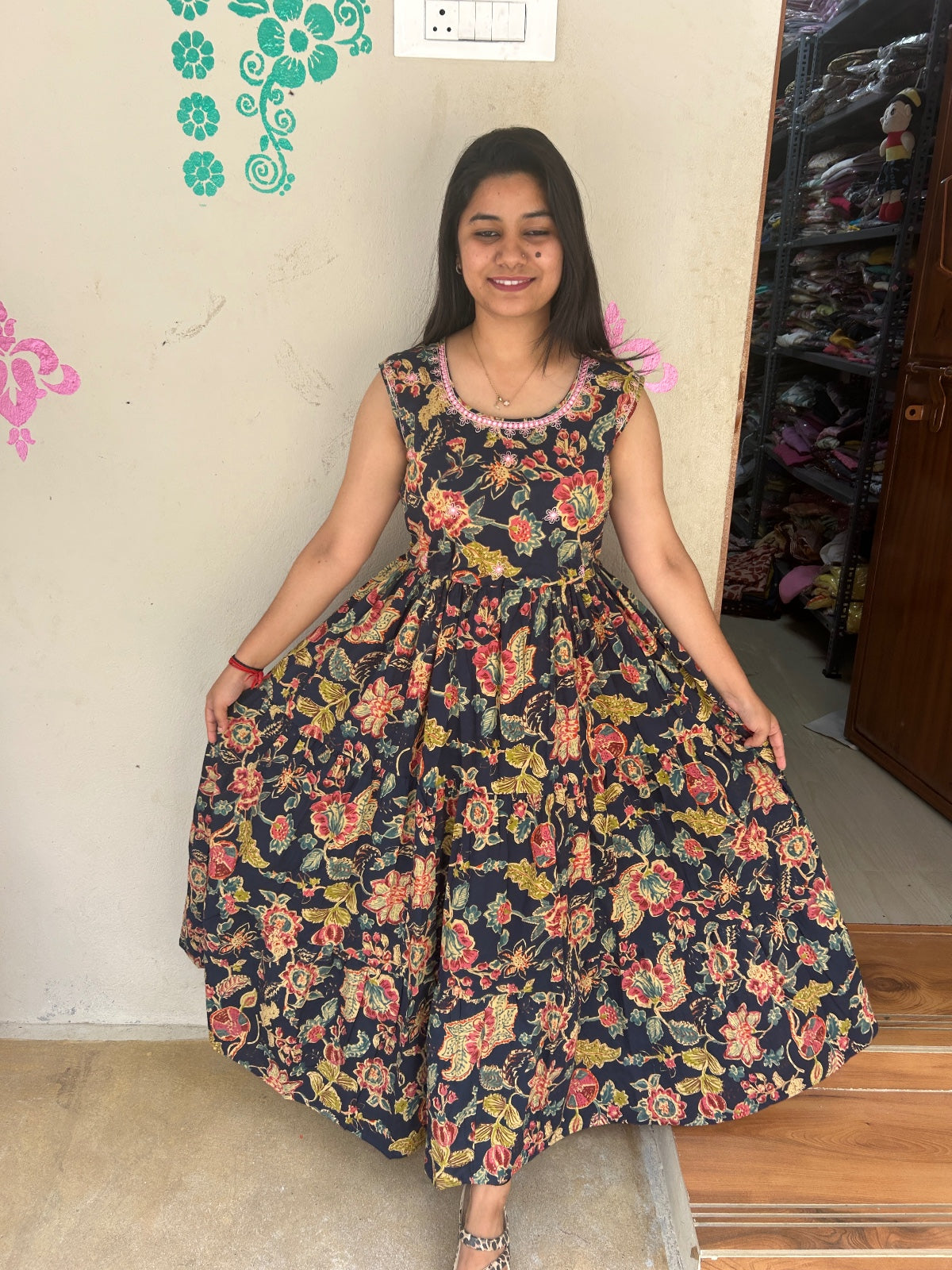 Cotton Long Sleveless Frocks CLF14