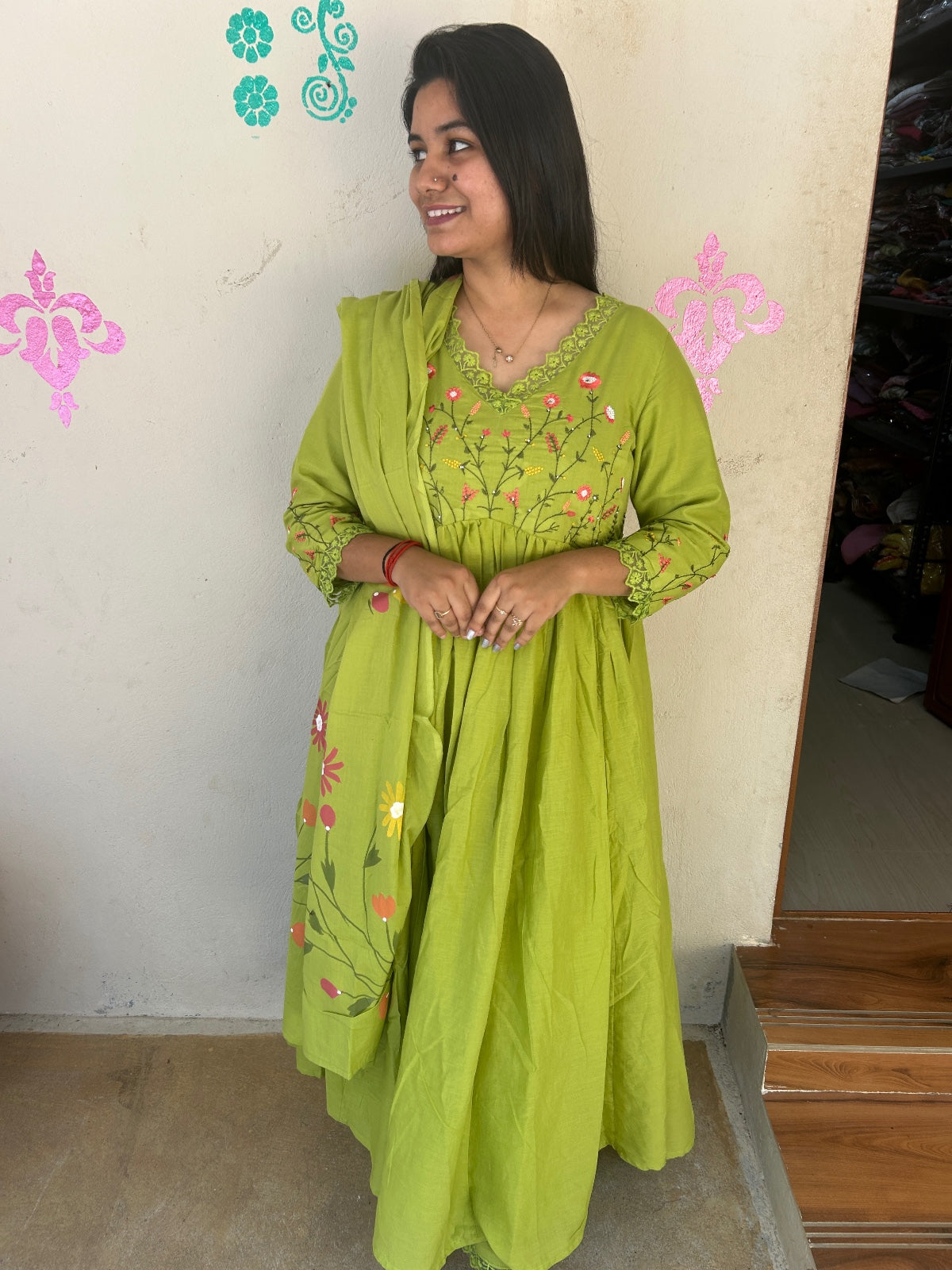 Cotton Floral Anarkali - CA25