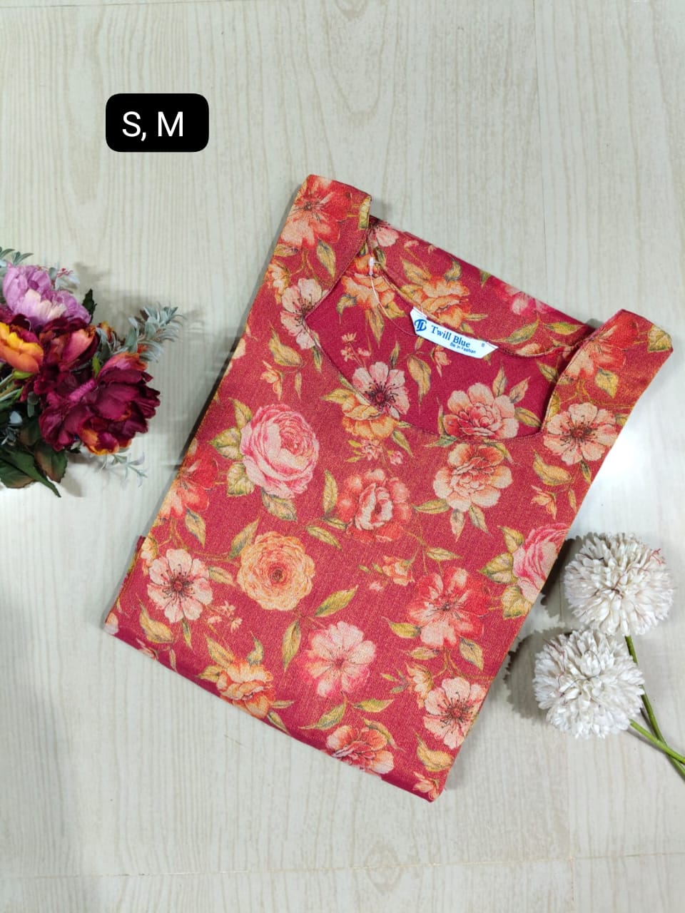 Floral Tissue Kurti - FTK18