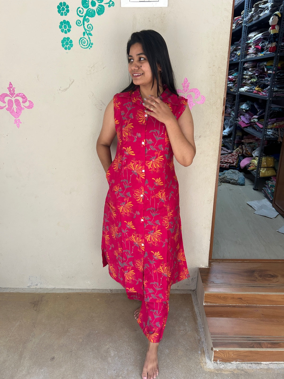 A Line Vertican Silk Kurti AVS26