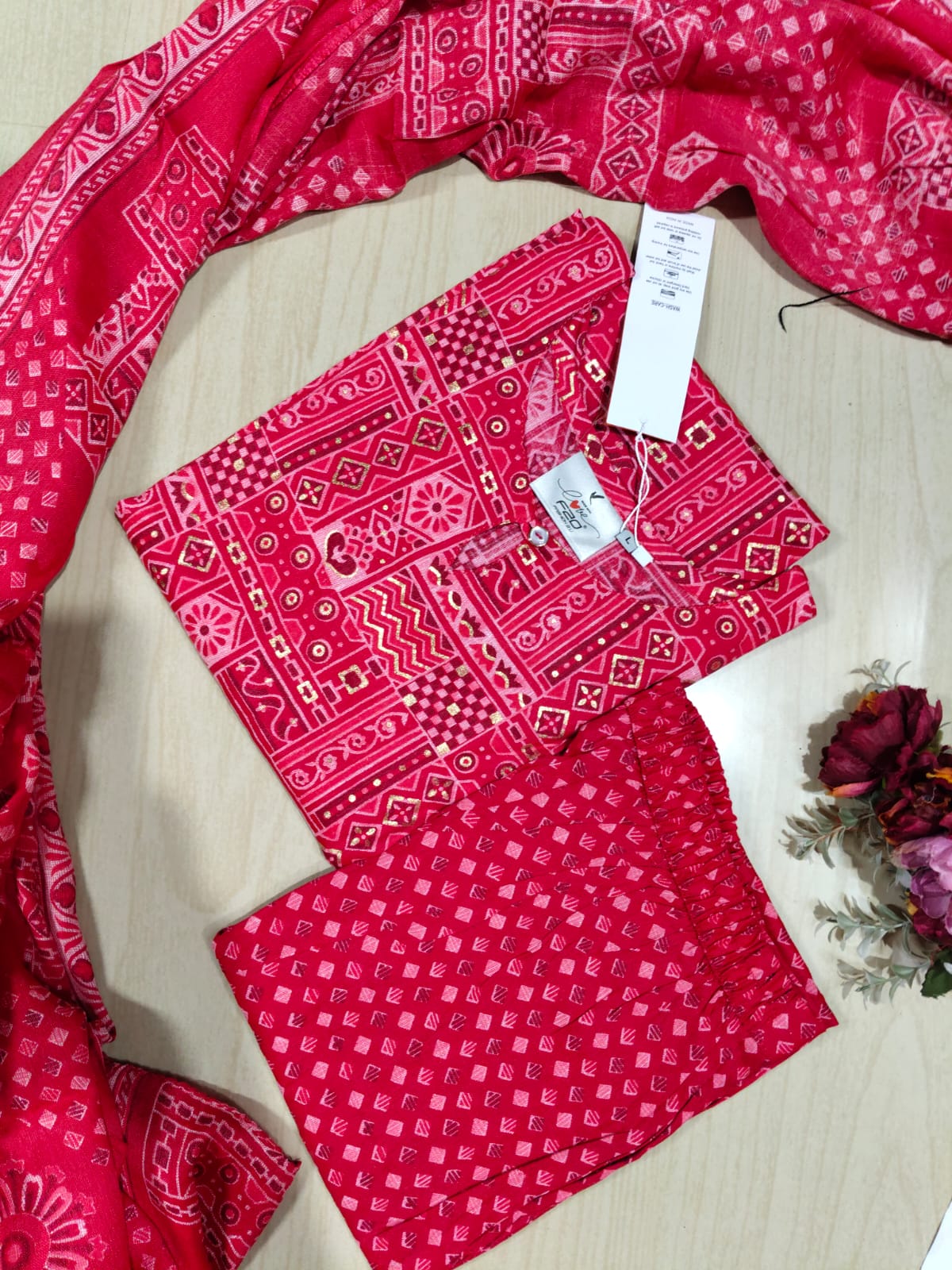 Kurti with Pant and Linen Dupatta sets - KPL13