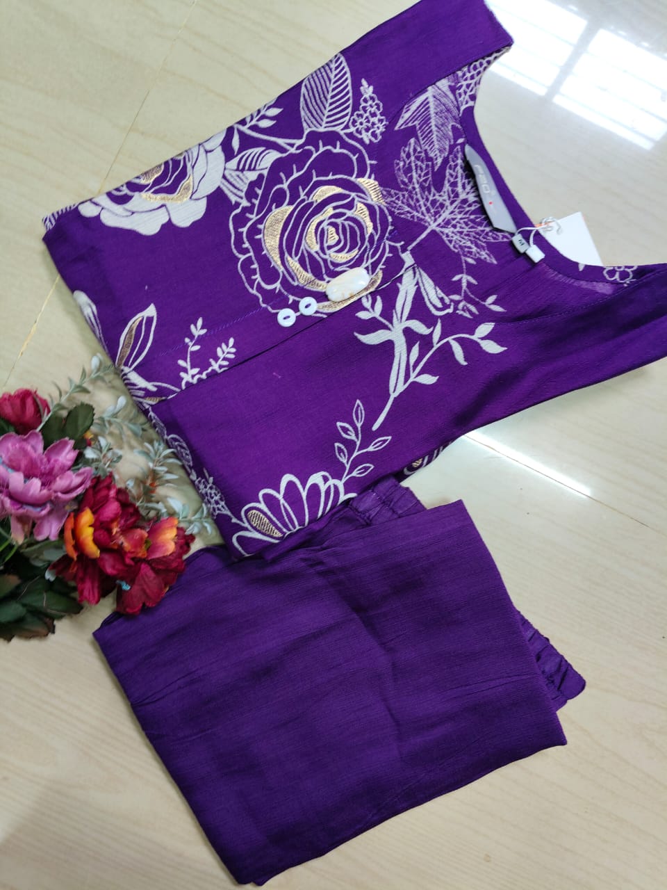A Line Vertican Silk Kurti AVS31