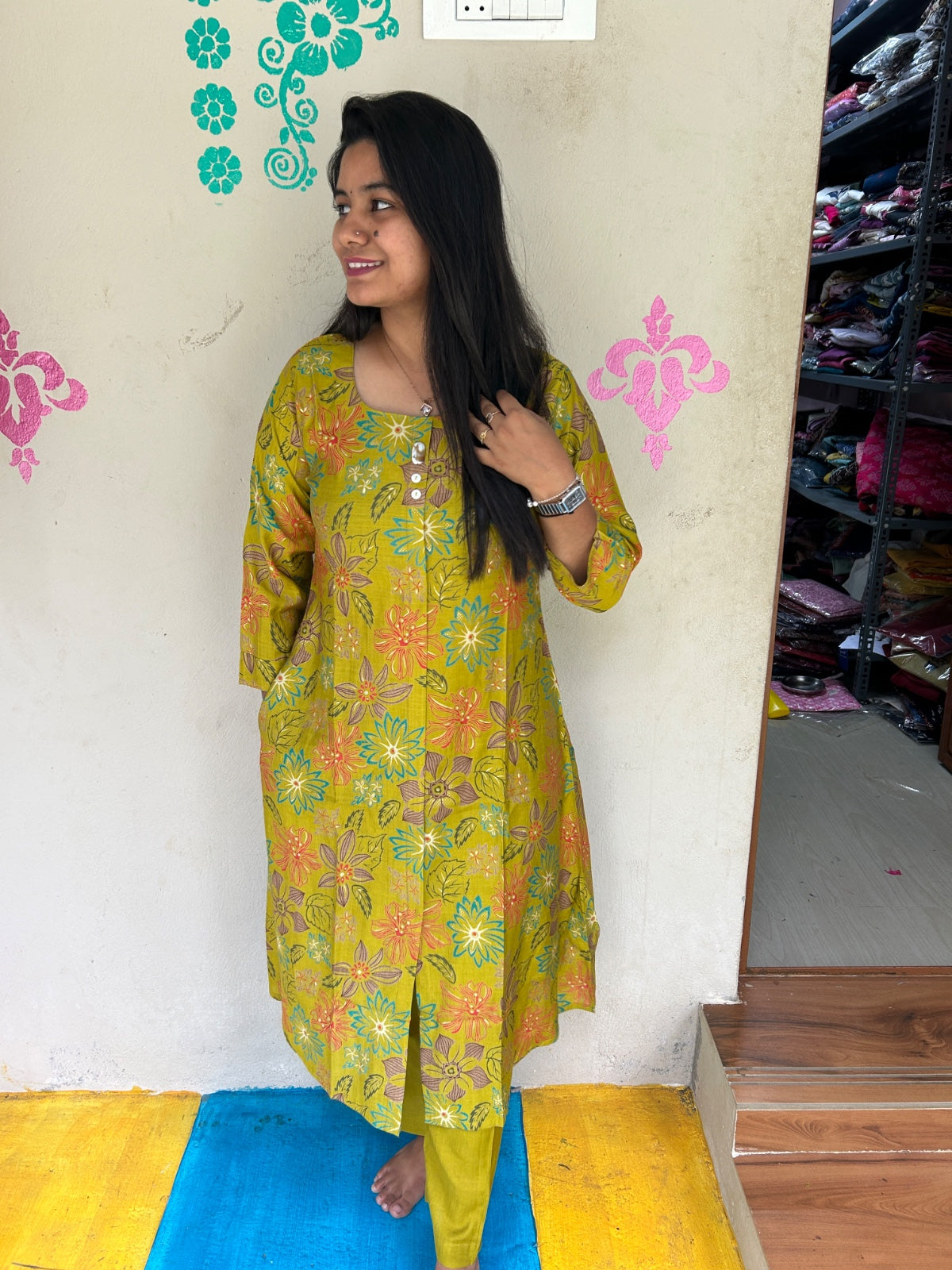 A Line Vertican Silk Kurti AVS32
