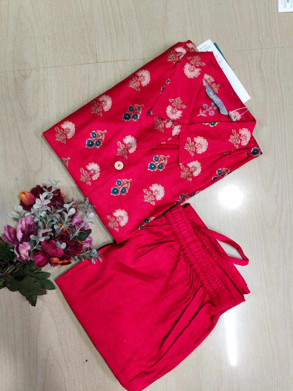 A Line Vertican Silk Kurti AVS39