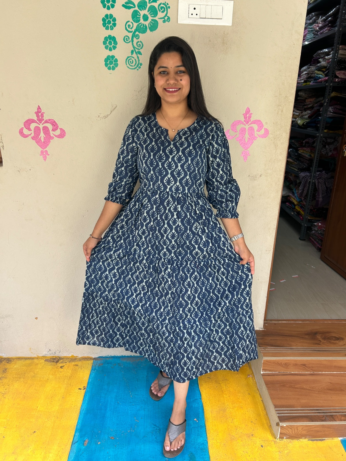 Cotton Long Sleveless Frocks CLF44