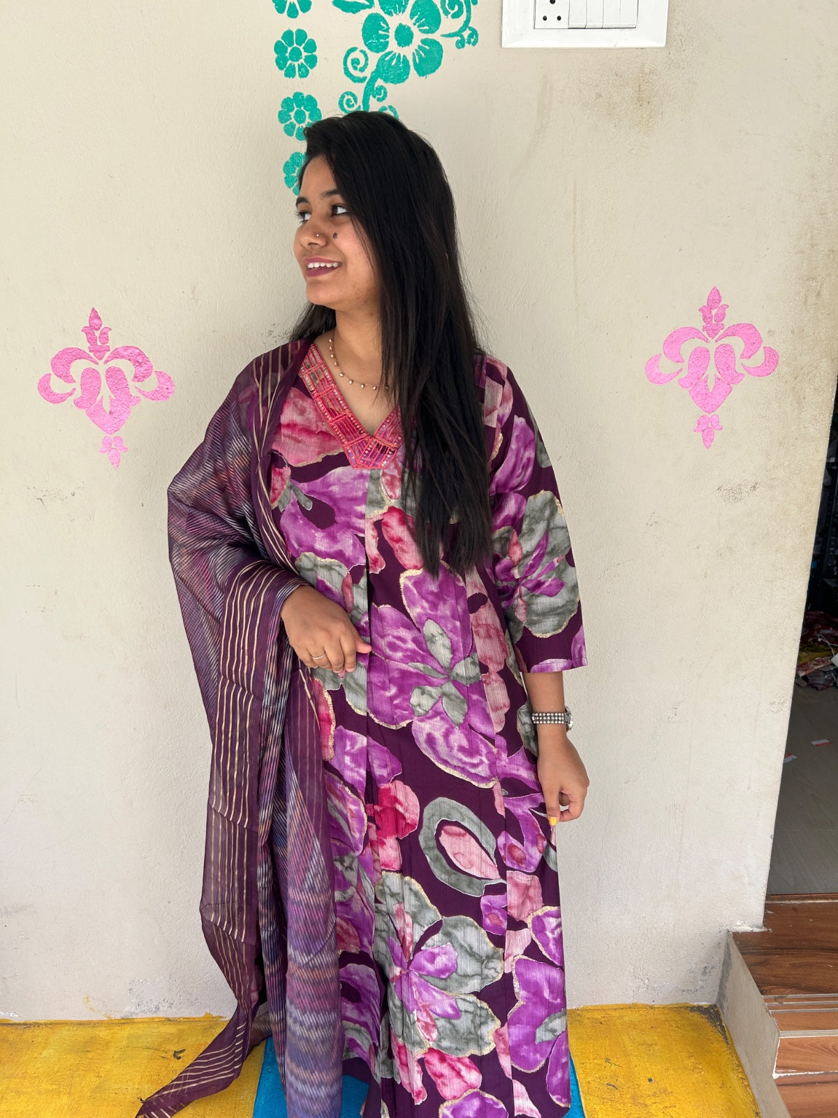 Perimum Vetican A LIne Anarkali Silk Kurti - VSK61