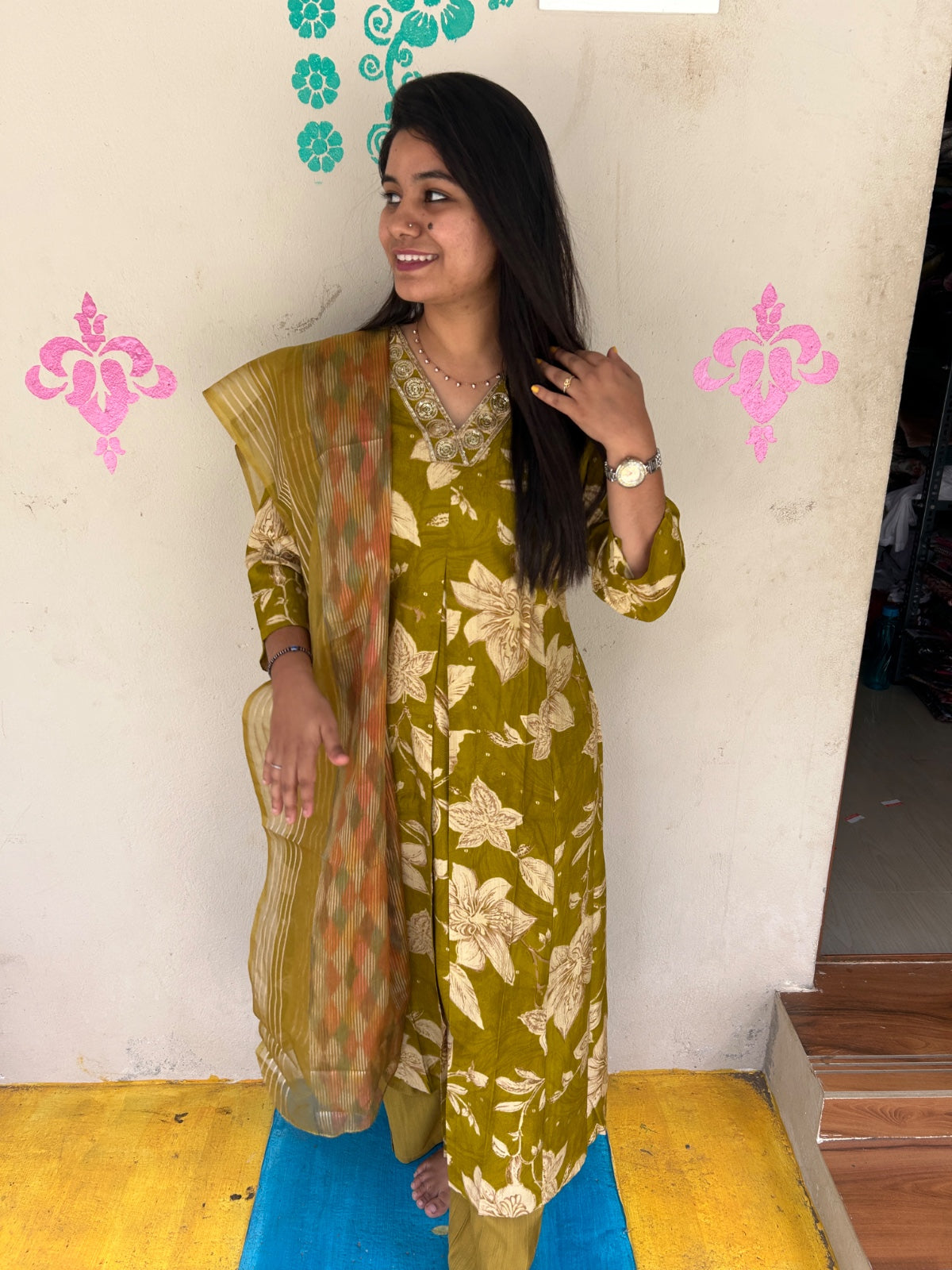 Perimum Vetican A LIne Anarkali Silk Kurti - VSK62