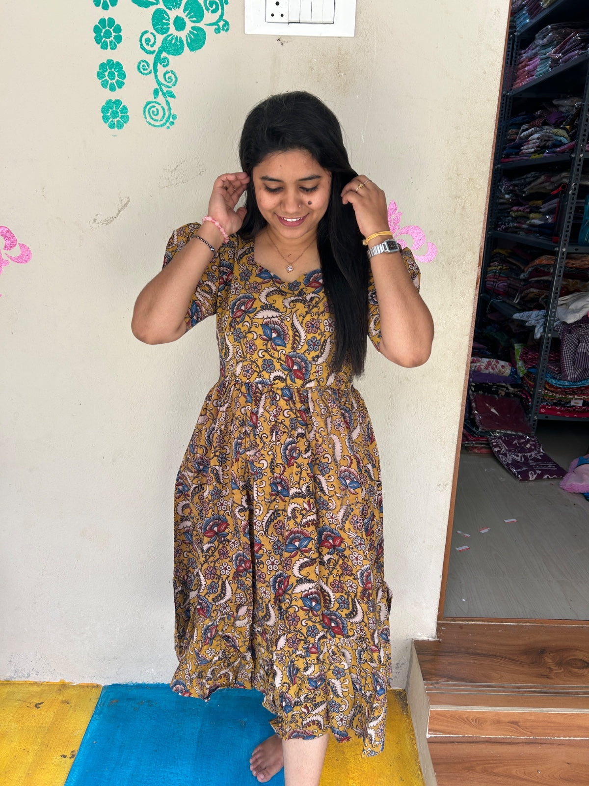 Kalamkari Anarkali Frock KAF27