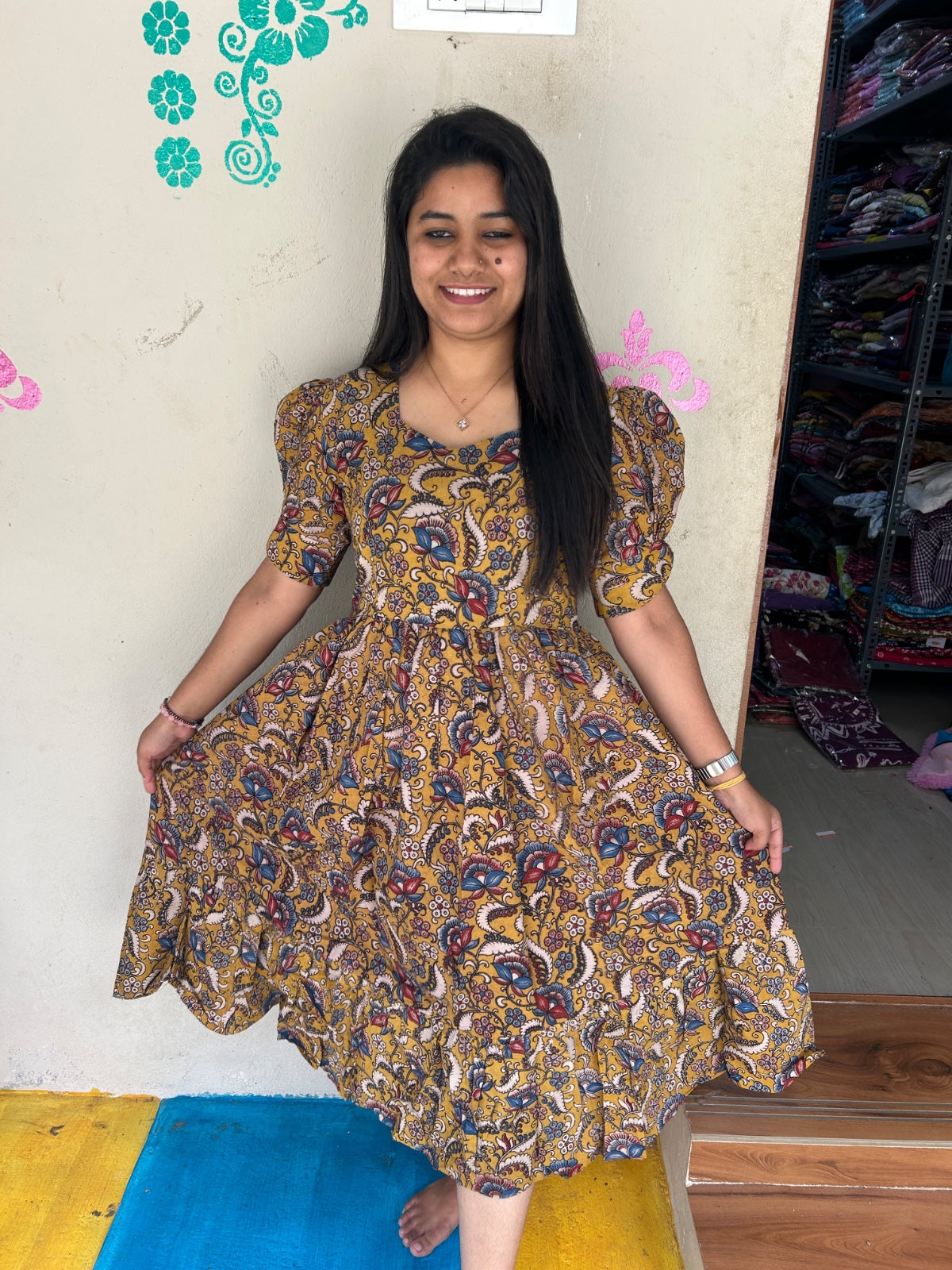 Kalamkari Anarkali Frock KAF27