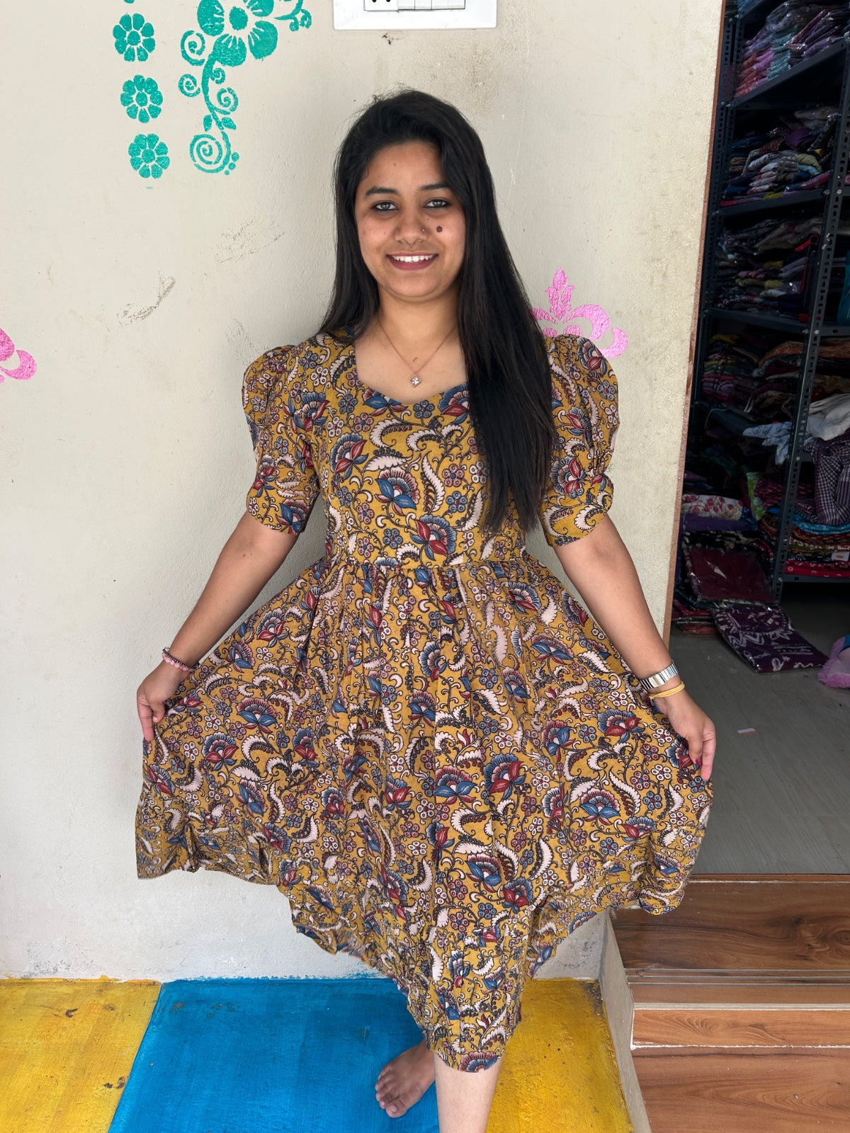 Kalamkari Anarkali Frock KAF27