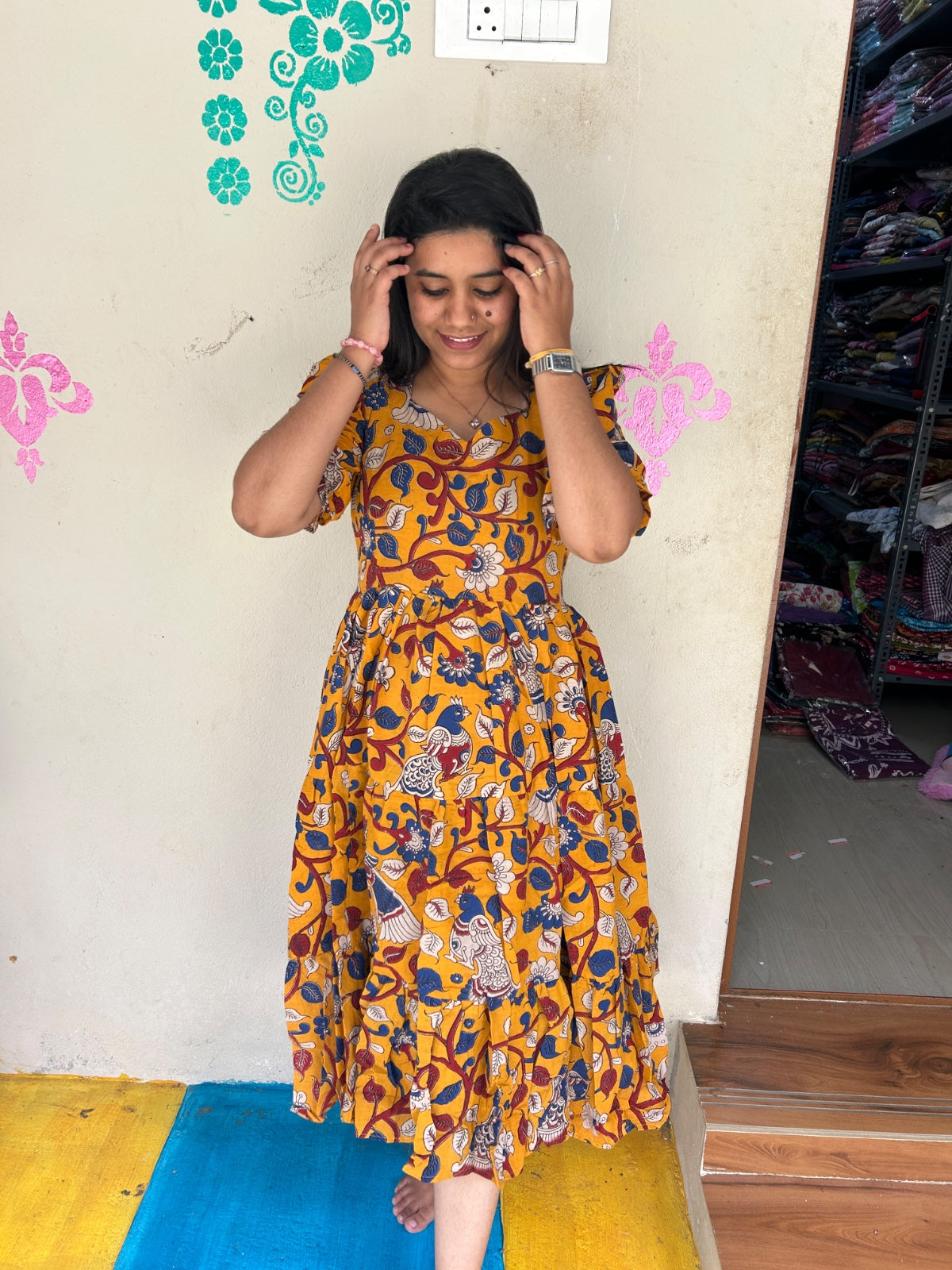 Kalamkari Anarkali Frock KAF35